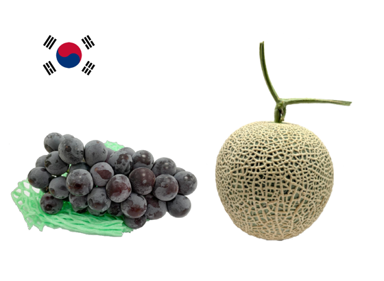 水果組合 - 巨峰提子1盒+韓國網紋瓜1個_01