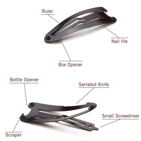 MTA Hairclip Blackfin 多功能工具夾（可作開瓶器、刮刀、尺子、螺絲刀、指甲銼、開箱器、鋸刀）7
