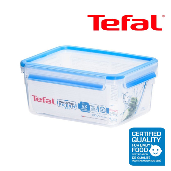 [法國製造] 特福Tefal [專利免拆洗無縫膠圈]德國製造2.3升食物保鮮盒 K30215