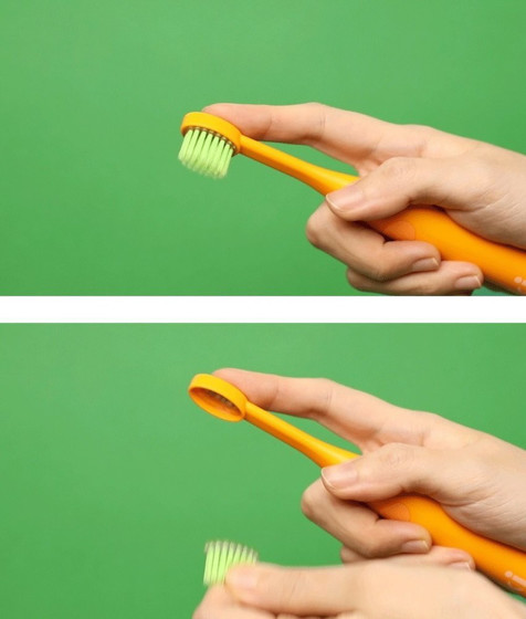 图片 韓國EFLASH KI FLASH 小童潔牙套裝 [綠光牙刷1個 + 牙膏1支 另內附贈3個刷毛] 橙色[香港行貨]